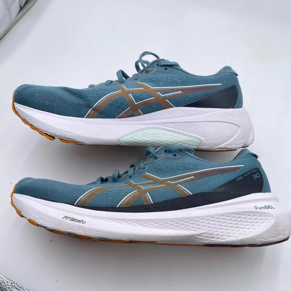 ASICS GEL-Kayano 30 Running Shoes Mens 10 Blue Orange FF Blast+ PureGEL 1011B548